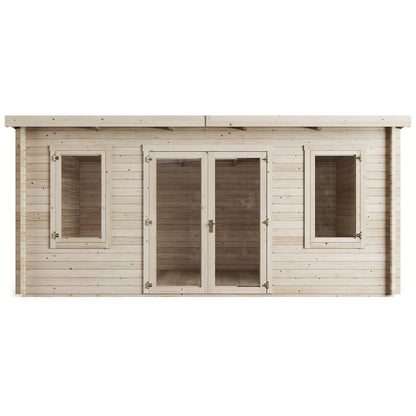 Ashley Pent Log Cabin - Premium Wooden Garden Office with Double Glazed Windows