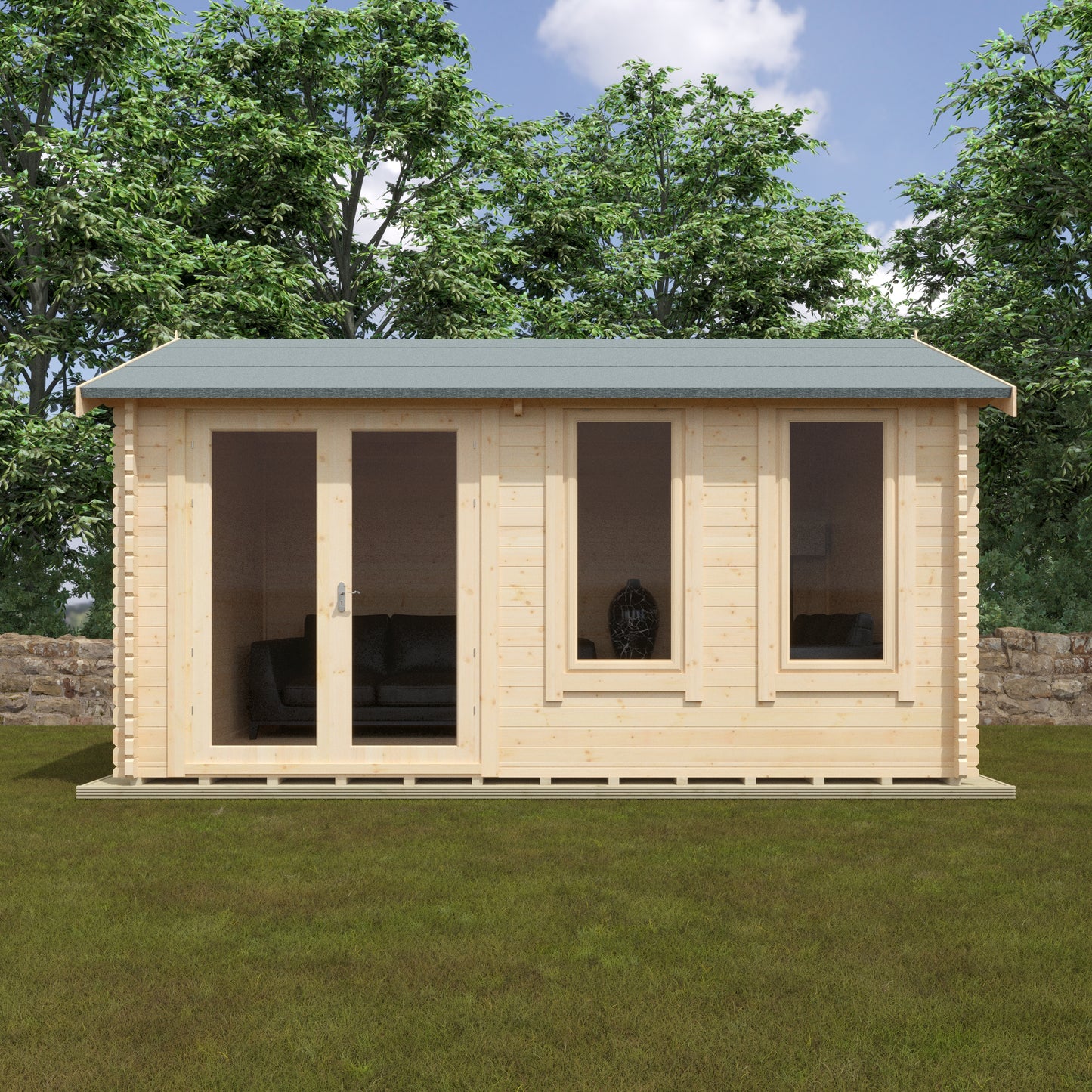 Sherborne 44mm Log Cabin - Elegant Outdoor Living