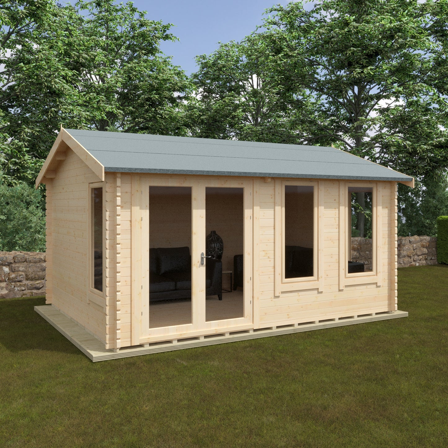 Sherborne 44mm Log Cabin - Elegant Outdoor Living