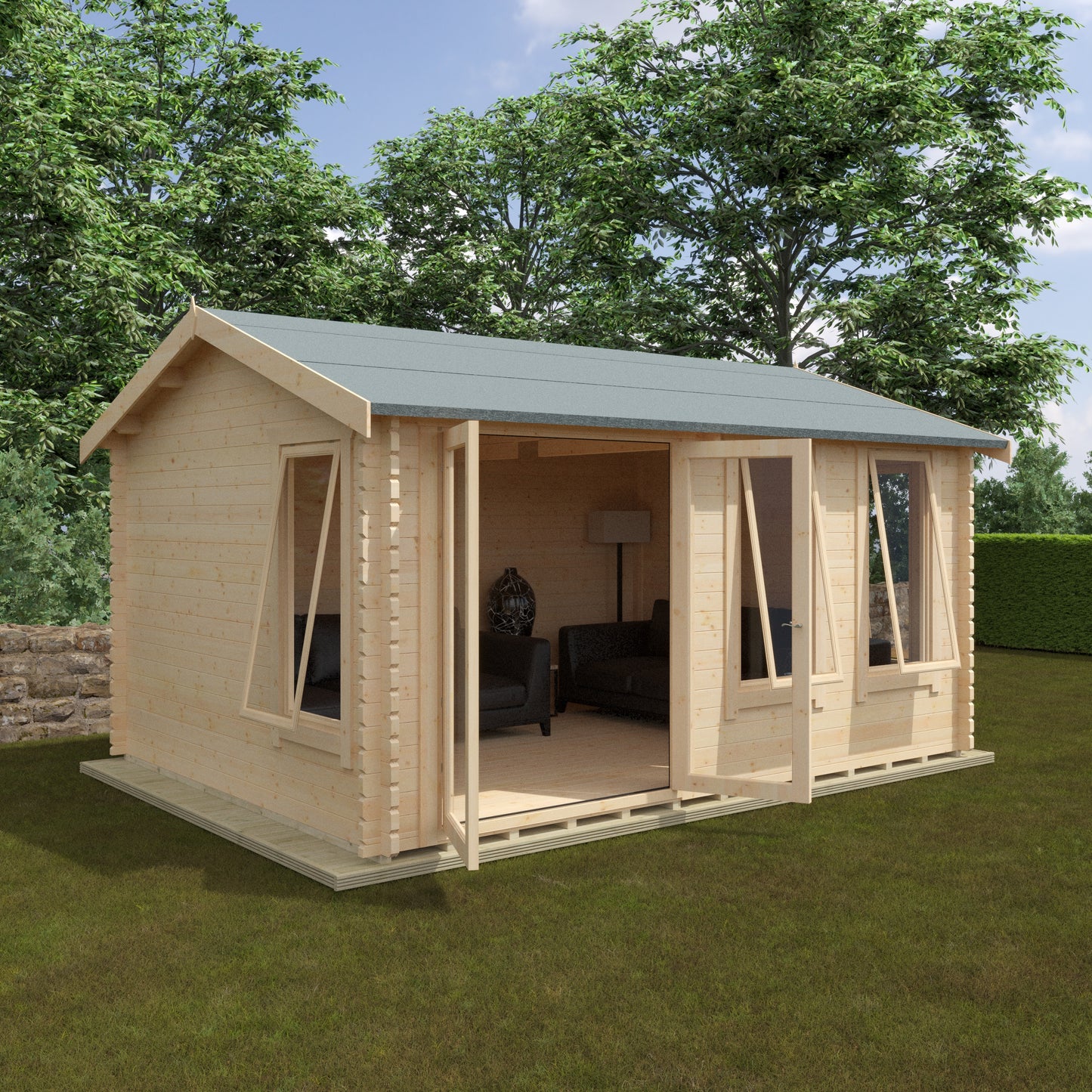 Sherborne 44mm Log Cabin - Elegant Outdoor Living