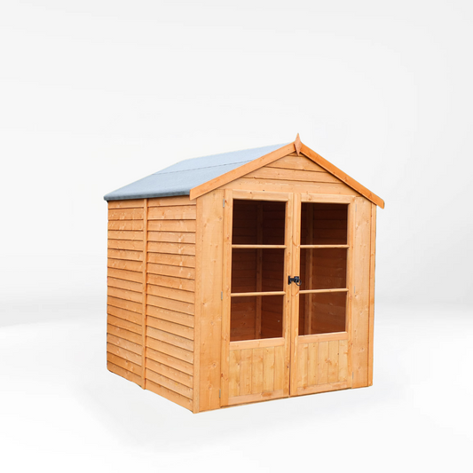 Wooden Overlap 6 x 6 Summerhouse with Double Doors Apex Roof - Oatland