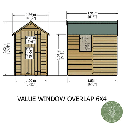 Garden Value Overlap 6' x 4' with or without windows