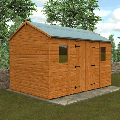 Workman Apex Wooden Shed - Spacious Storage with Full Height Double Doors