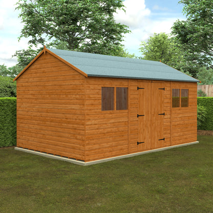 Workman Apex Wooden Shed - Spacious Storage with Full Height Double Doors