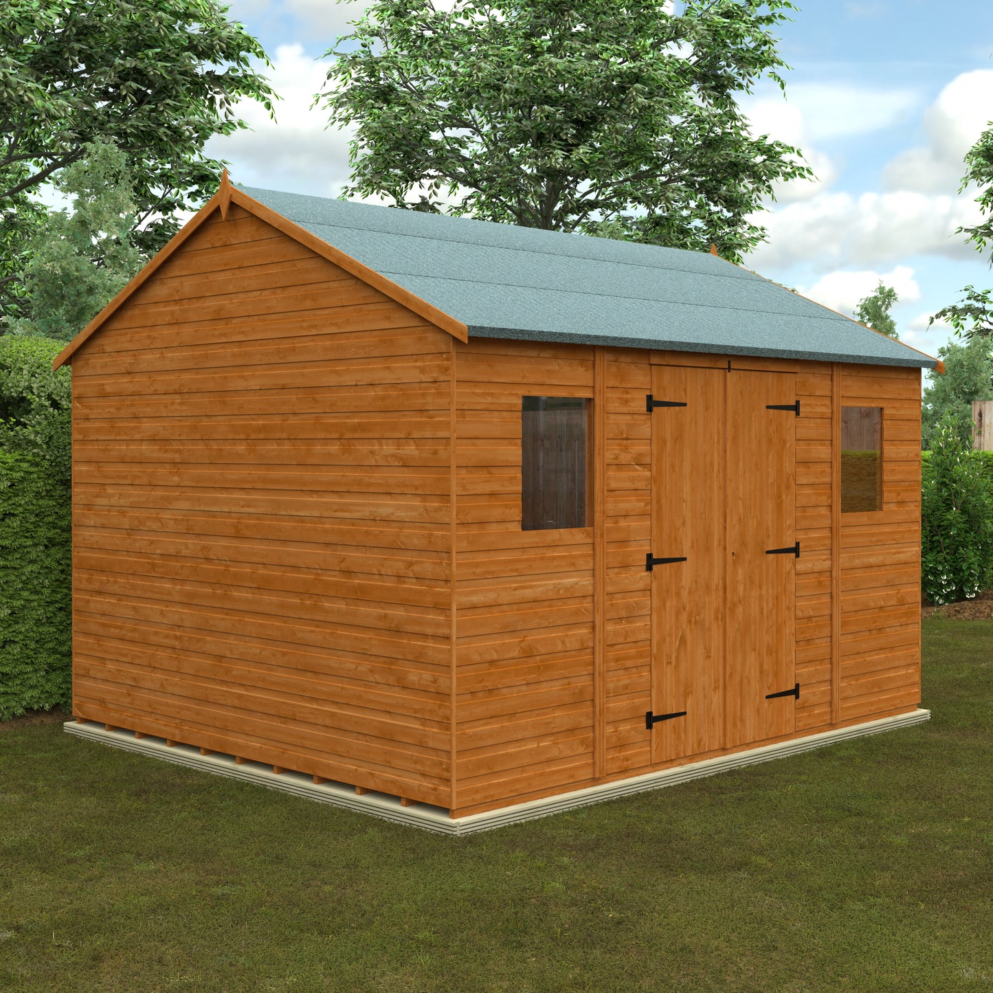 Workman Apex Wooden Shed - Spacious Storage with Full Height Double Doors