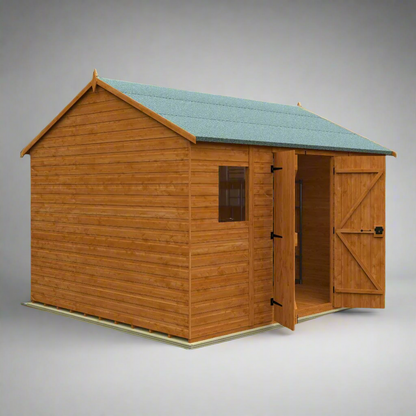 Workman Apex Wooden Shed - Spacious Storage with Full Height Double Doors