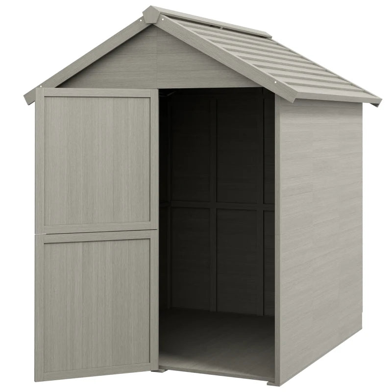 Outsunny 6 x 6.5ft Wooden Garden Shed, with Floor - Grey