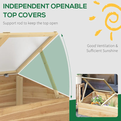 Outsunny Wooden Cold Frame Greenhouse