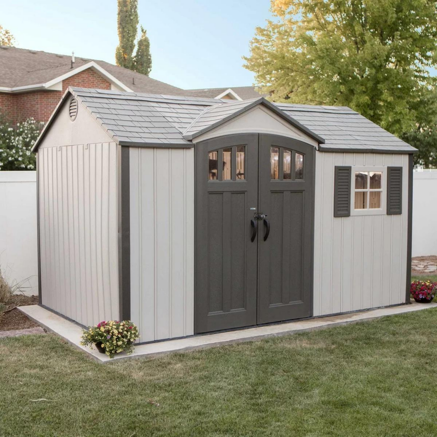 Lifetime 12.5x8ft Heavy Duty Plastic Garden Shed