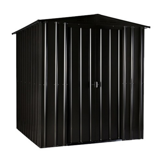 Globel 6x4ft Apex Metal Garden Shed - Anthracite Grey