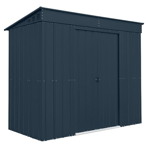 Globel 8x4ft Pent Metal Garden Shed - Grey