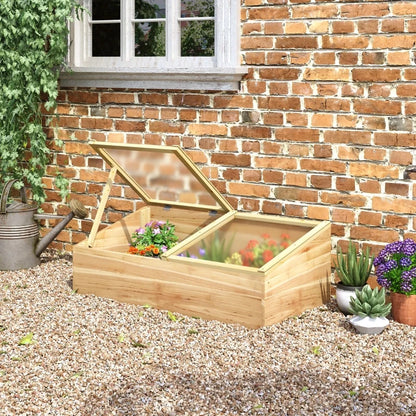 Outsunny Wooden Cold Frame Greenhouse