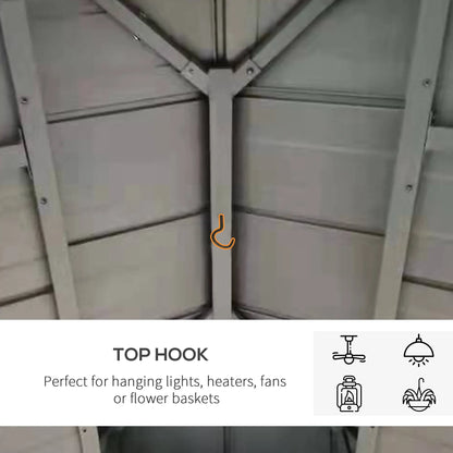 Outsunny 3.5 x 3.5m Wood Frame Hardtop Gazebo w/ Double Vented Roof, Black