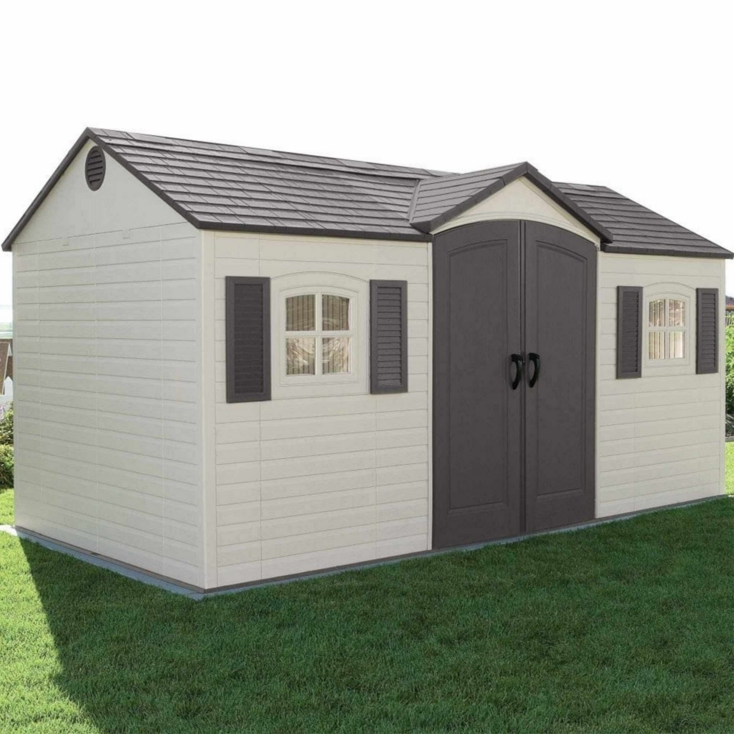 Lifetime 15x8ft Heavy Duty Plastic Garden Shed - Single Entrance