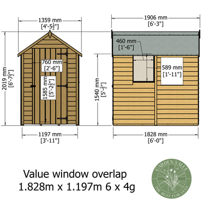 Garden Value Overlap 6' x 4' with or without windows